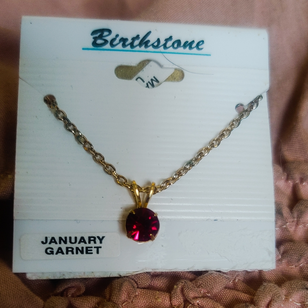 Birthstone Necklace January Garnet